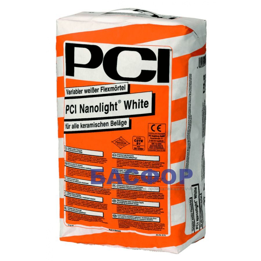 Плиточные системы PCI Nanolight White — эластичный белый клей для всех видов оснований и керамических покрытий.